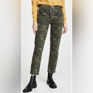 NWT Sundry Women’s Camo Cotton Pants Size 24 Drawstring Waist Tapered Leg